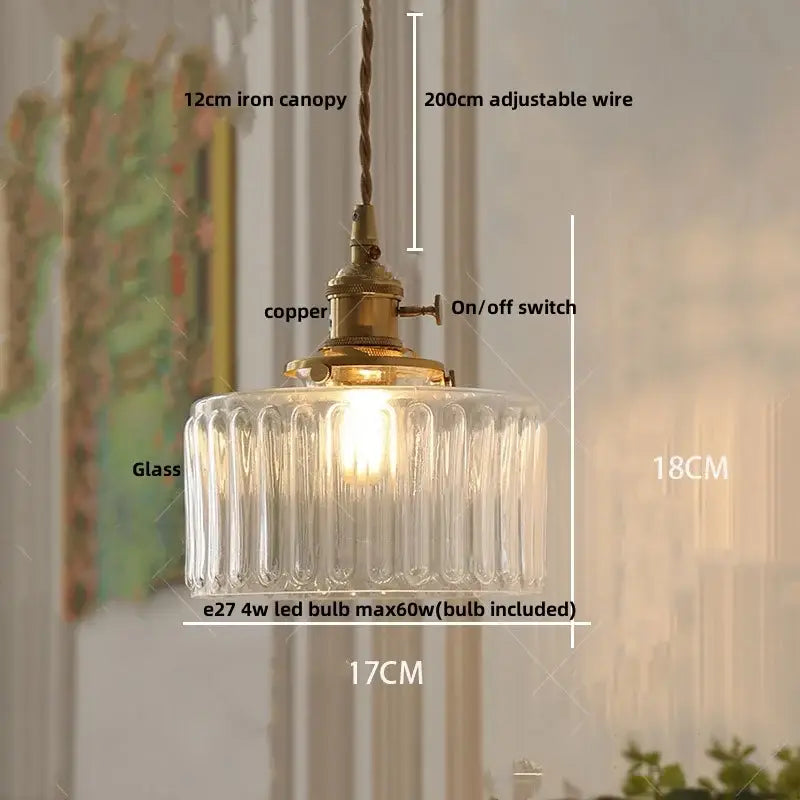 Modern faceted glass led pendant lamp stair light