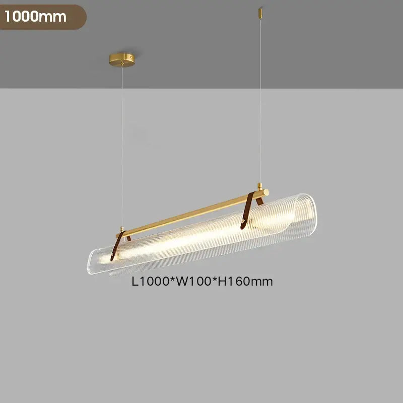 Modern brass textured glass led pendant lamp for dining room