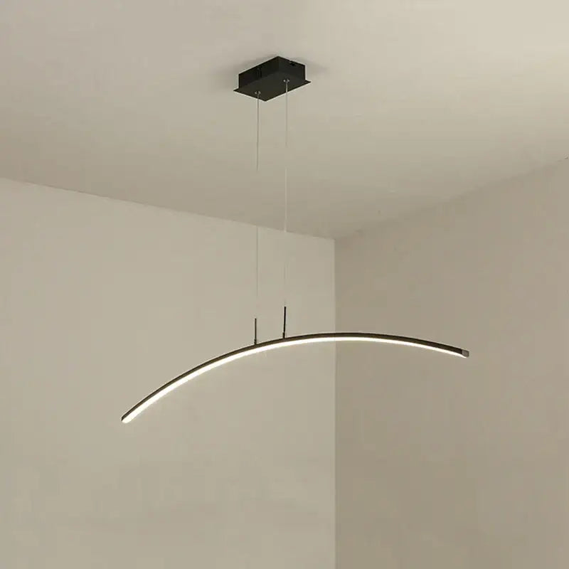 Modern minimalist black led pendant lamp for kitchen and office