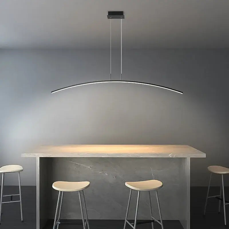 Modern minimalist black led pendant lamp for kitchen and office