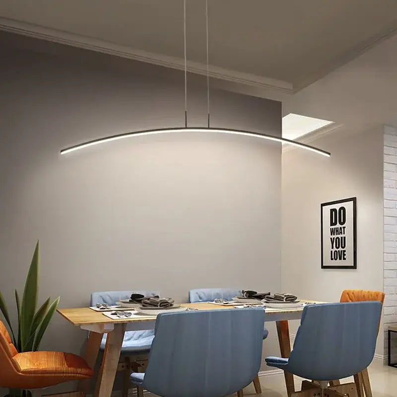 Modern minimalist black led pendant lamp for kitchen and office