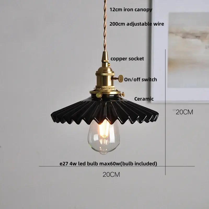 Modern scalloped pink ceramic led pendant lamp for living room