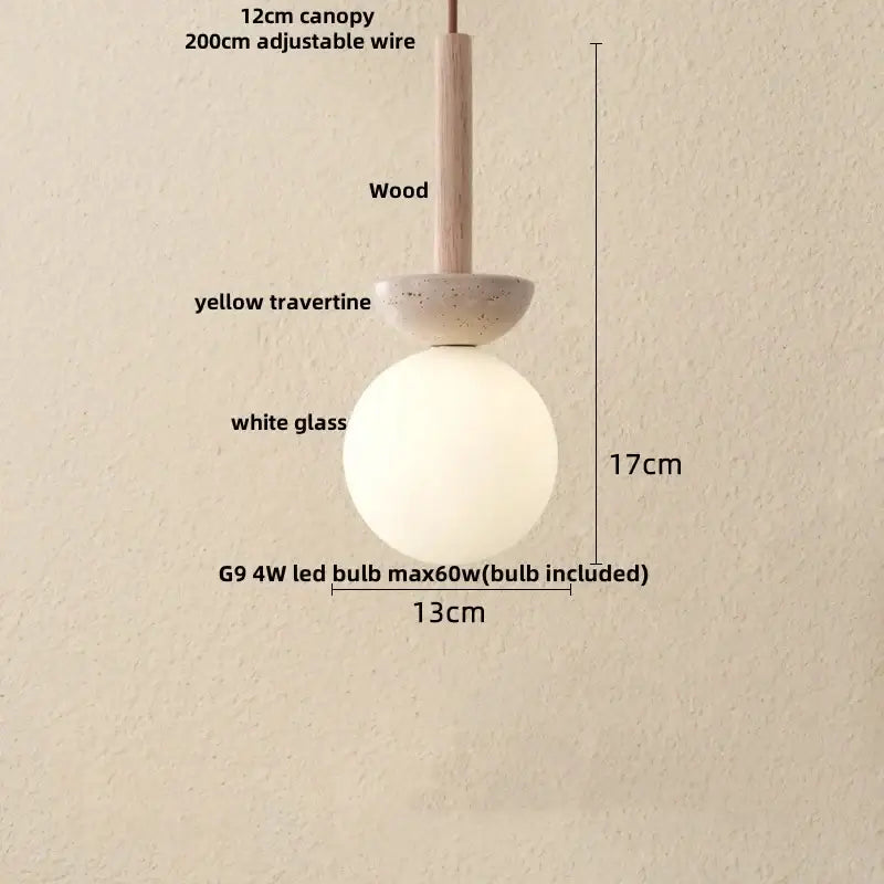 Modern brown & concrete led pendant lamp – kitchen hanging light