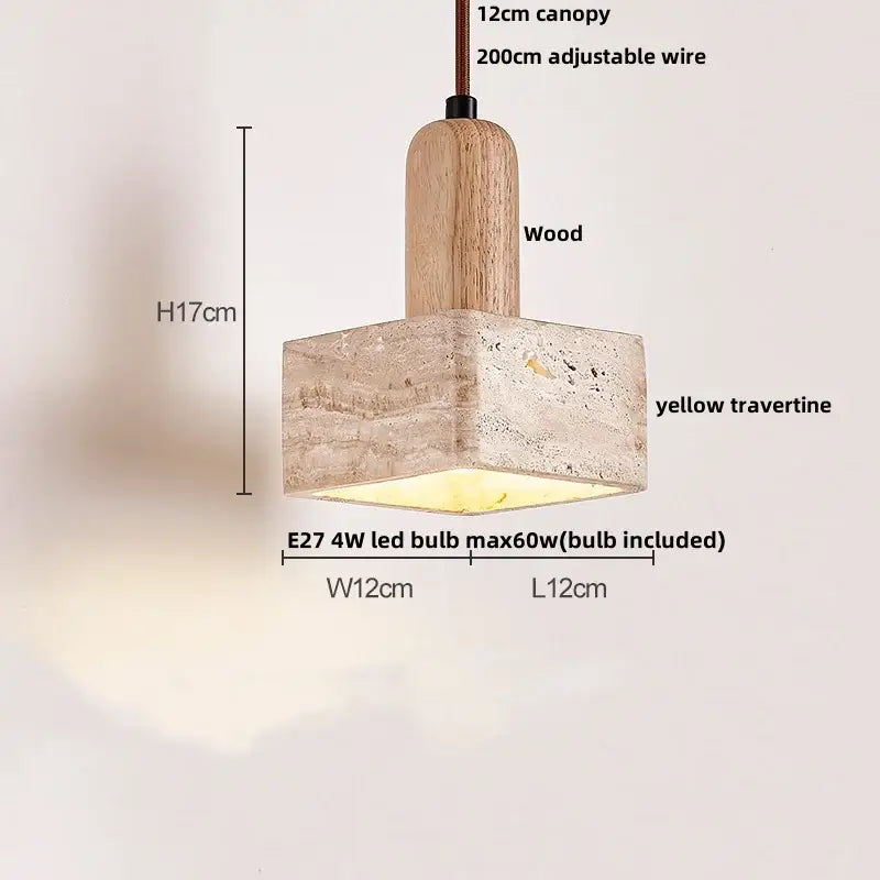 Modern brown & concrete led pendant lamp – kitchen hanging light
