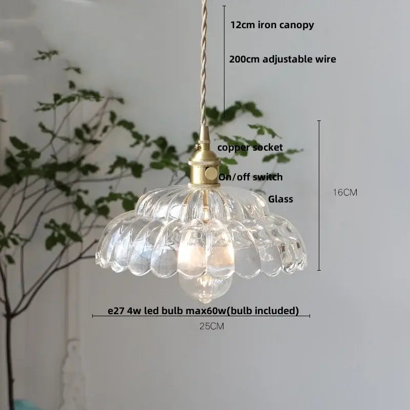 Mid century green glass and walnut led pendant lamp dining room