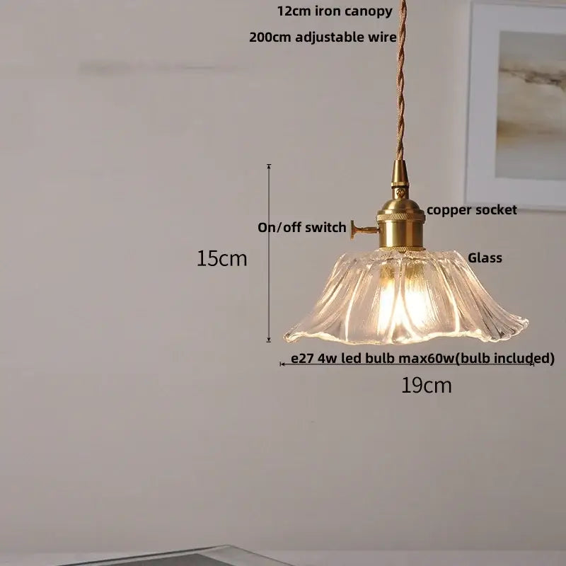 Mid century green glass and walnut led pendant lamp dining room