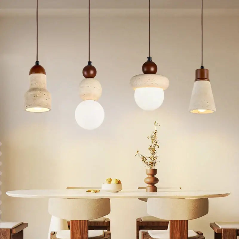 Modern white concrete led pendant lamp dining room lighting