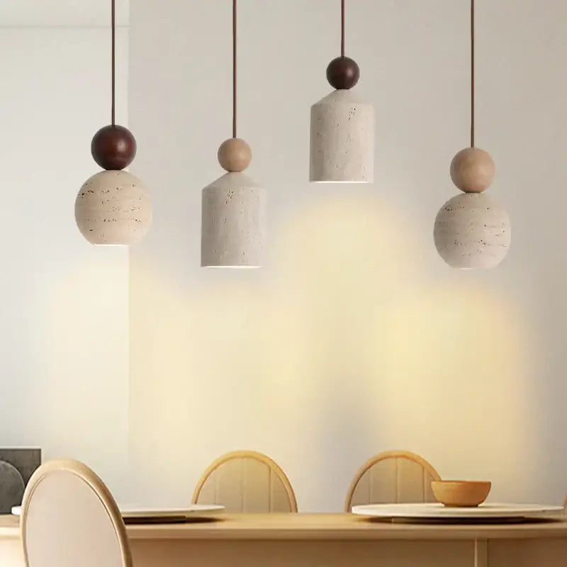 Modern white concrete led pendant lamp dining room lighting