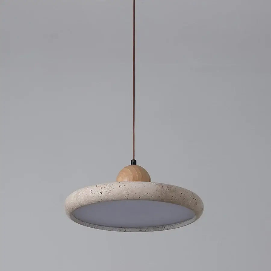 Minimalist yellow stone and wood led pendant lamp dining room