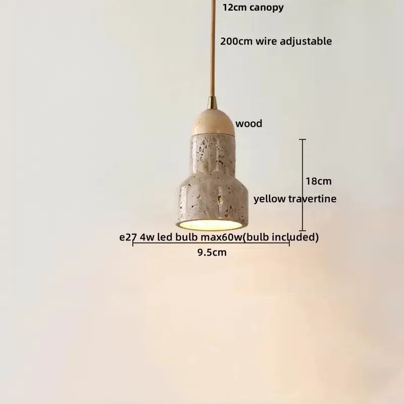 Japanese yellow travertine led pendant lamp for dining room