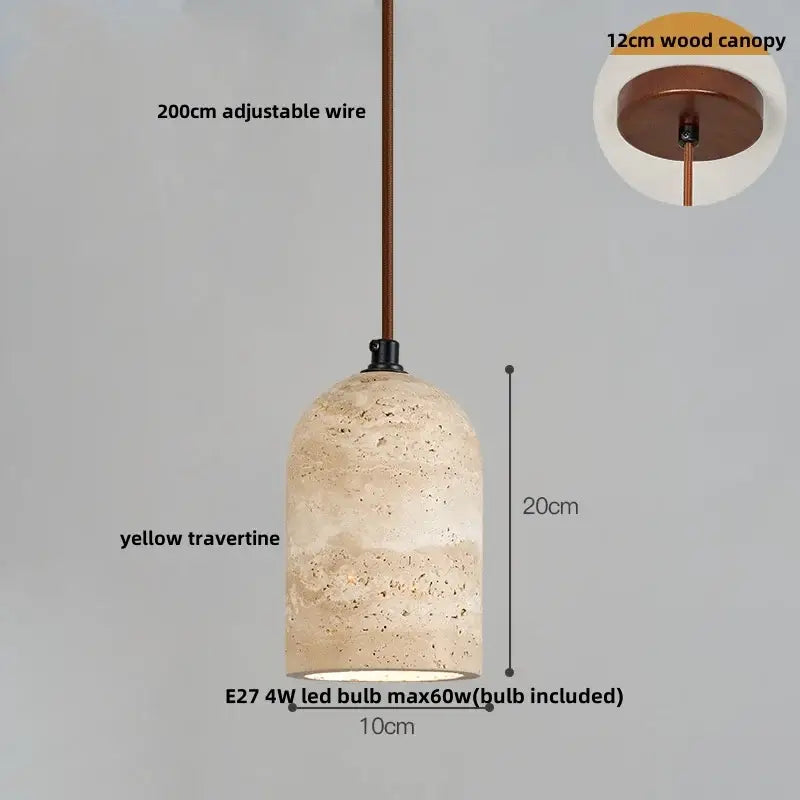 Japanese yellow travertine led pendant lamp for dining room