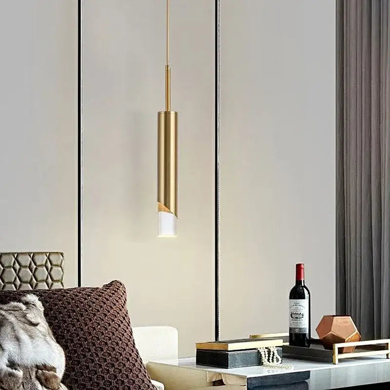 Modern black & gold led pendant lamps kitchen chandelier