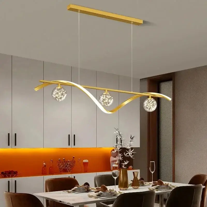 Modern black metal 3 globe led pendant lamps dining room kitchen