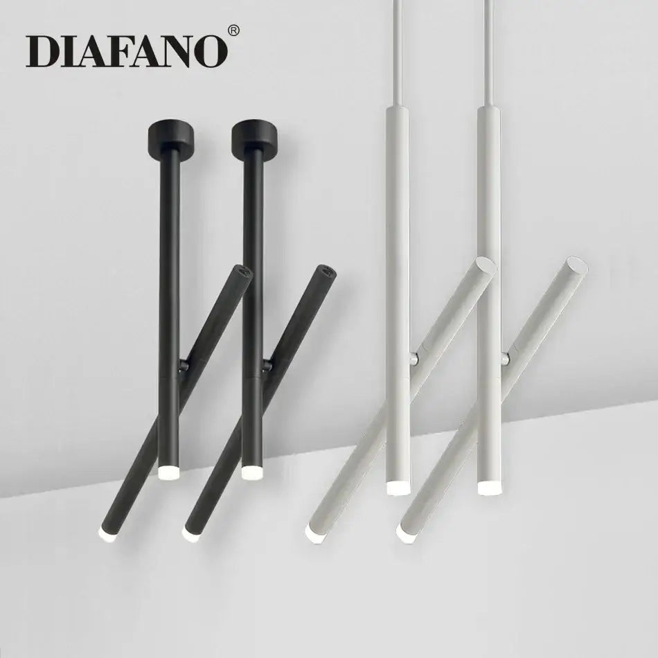 Minimalist white adjustable led pendant light for living room