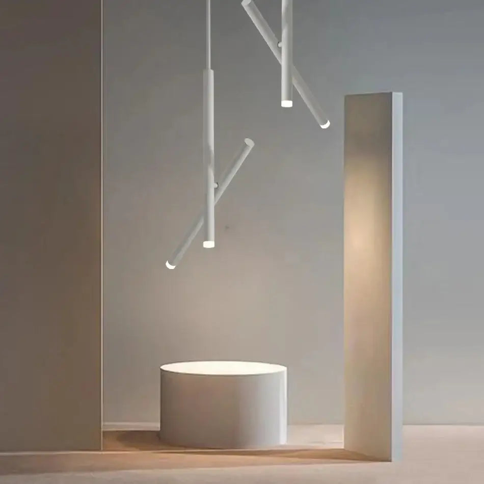 Minimalist white adjustable led pendant light for living room