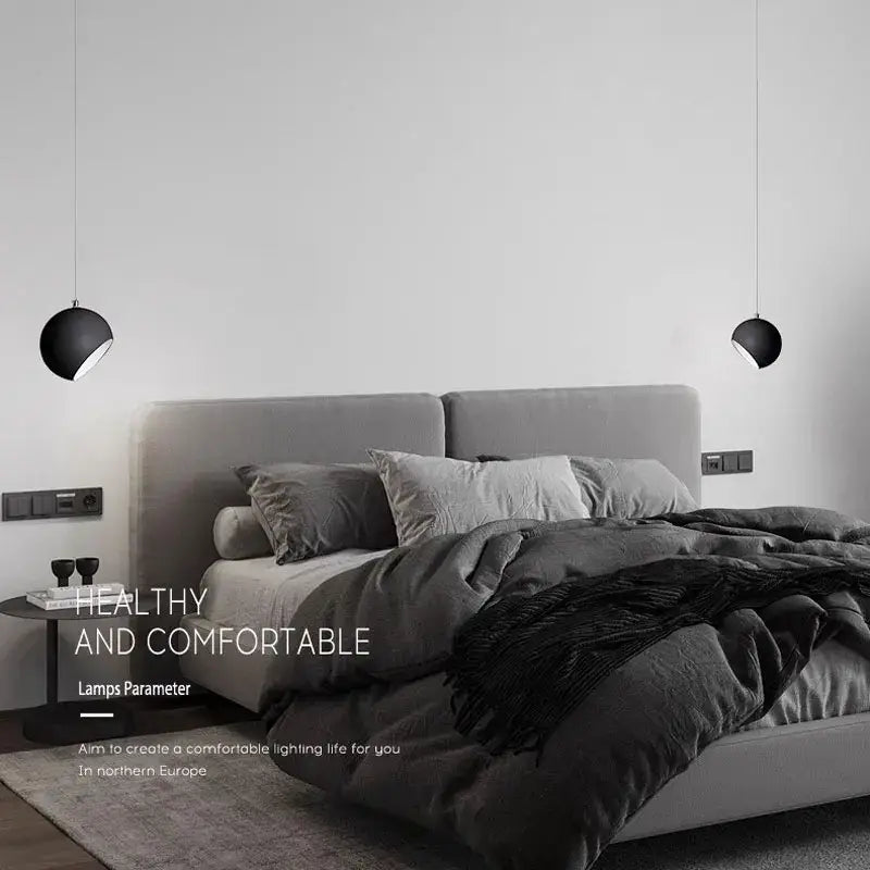 Minimalist matte white led pendant light dining room set
