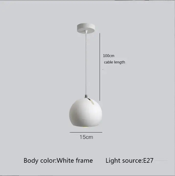 Minimalist matte white led pendant light dining room set