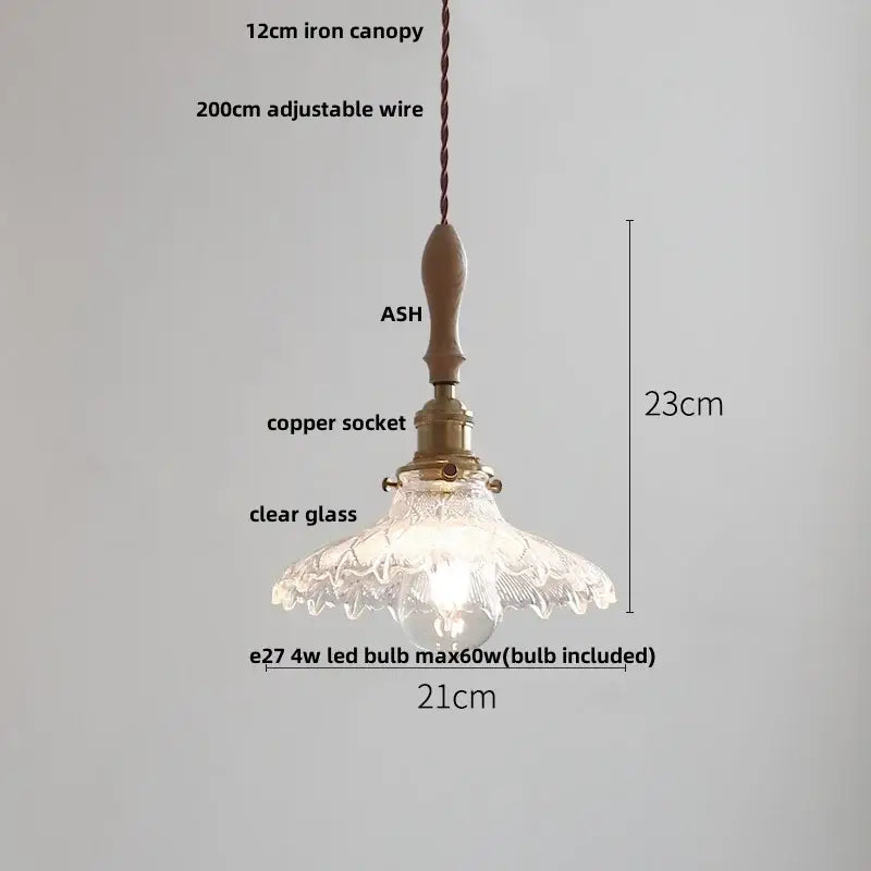 Japanese ribbed white ceramic led pendant light dining room ash wood