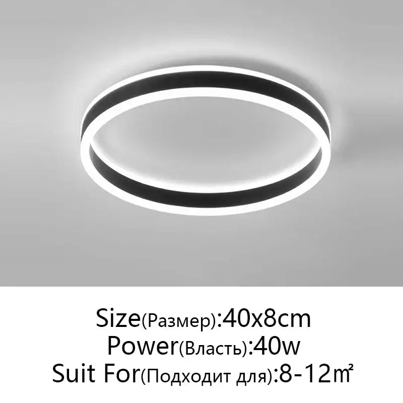 Modern black & white circular led pendant light dining room