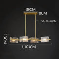 Modern gold textured glass led pendant light for dining room