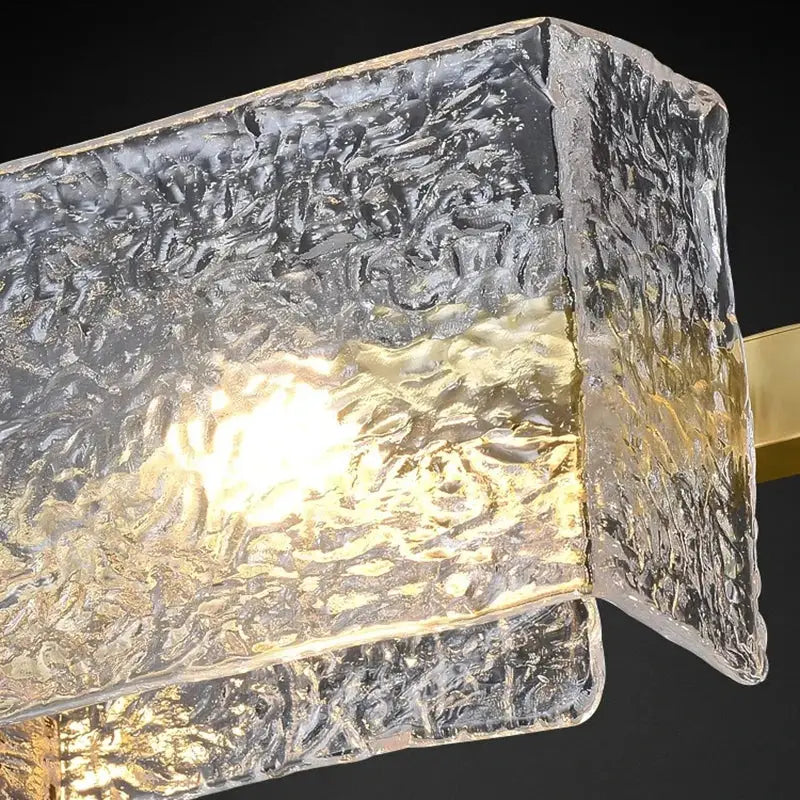 Modern gold textured glass led pendant light for dining room