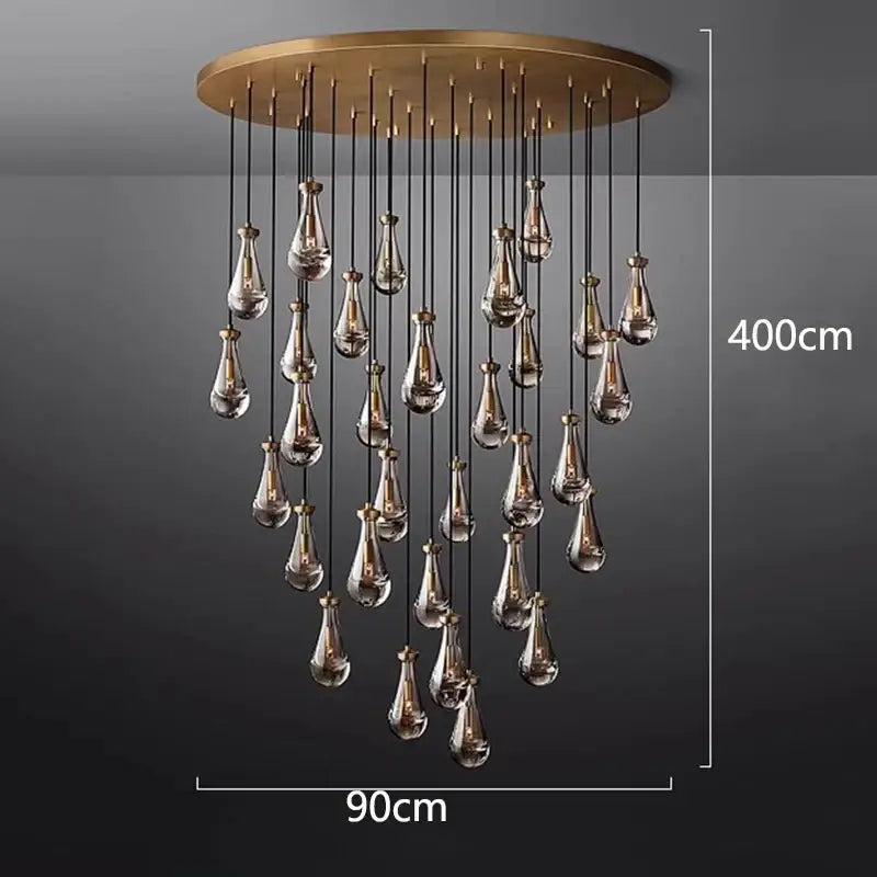 Modern black rectangular led pendant light chandeliers living room