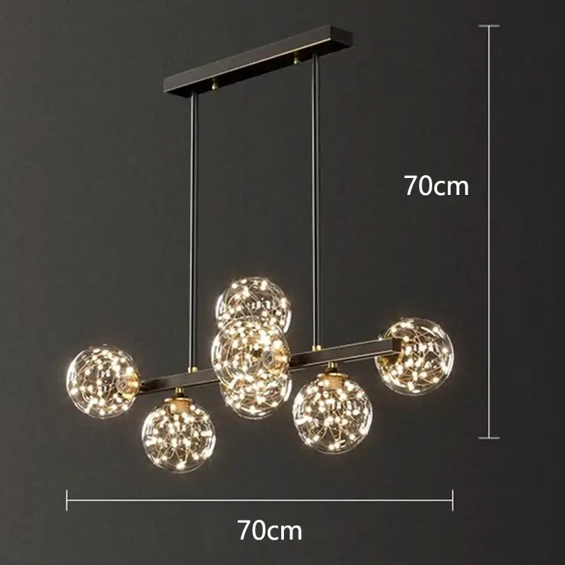 Modern black glass globe led pendant light dining room decorbites led