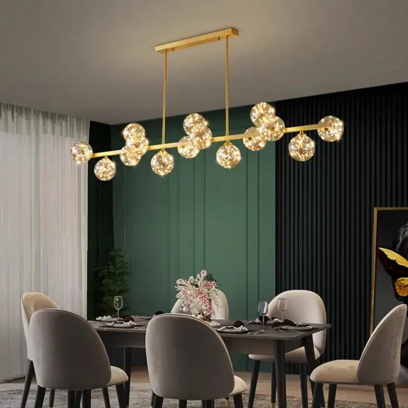 Modern black glass globe led pendant light dining room decorbites led