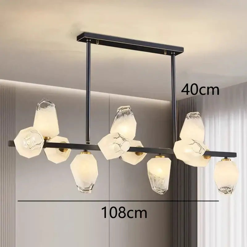 Modern geometric gold led pendant light dining room chandelier