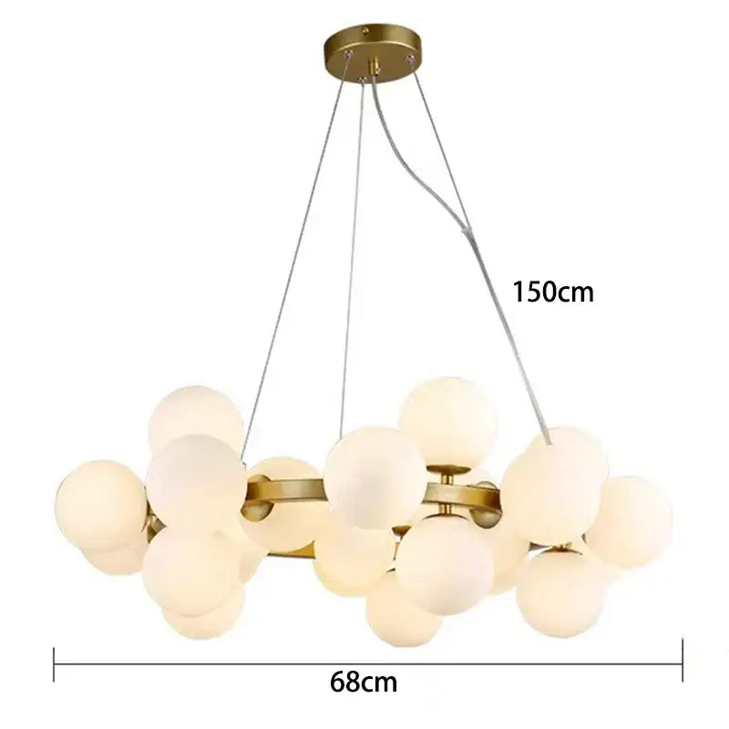 Modern gold globe led pendant light for dining room