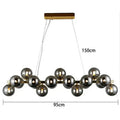Modern gold globe led pendant light for dining room