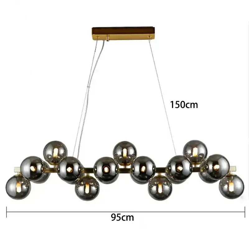 Modern gold globe led pendant light for dining room
