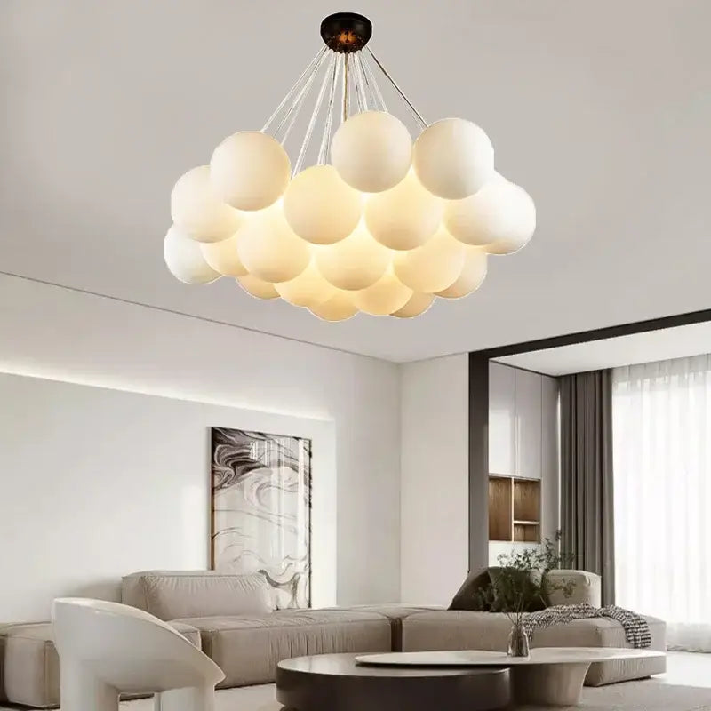 Modern cloud white led pendant light chandelier living room