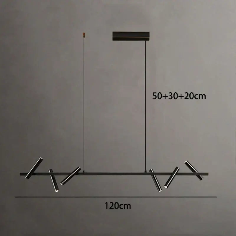Modern black minimalist led pendant light dining room adjustable