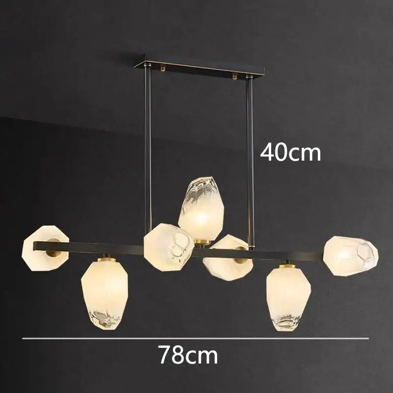 Modern geometric gold led pendant light dining room chandelier