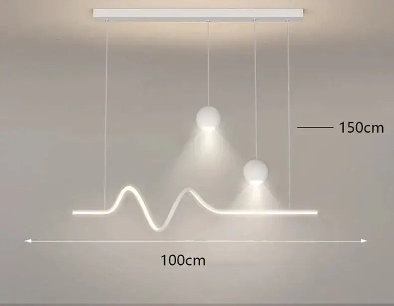 Modern black & gold geometric led pendant light for dining room