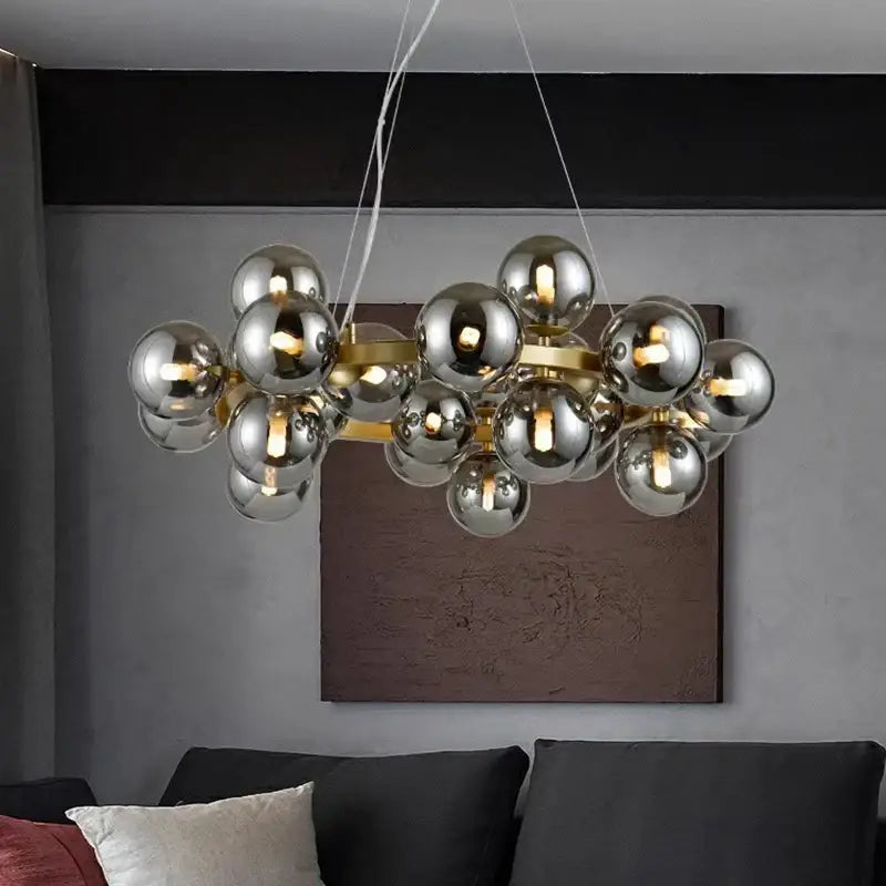 Modern gold globe led pendant light for dining room