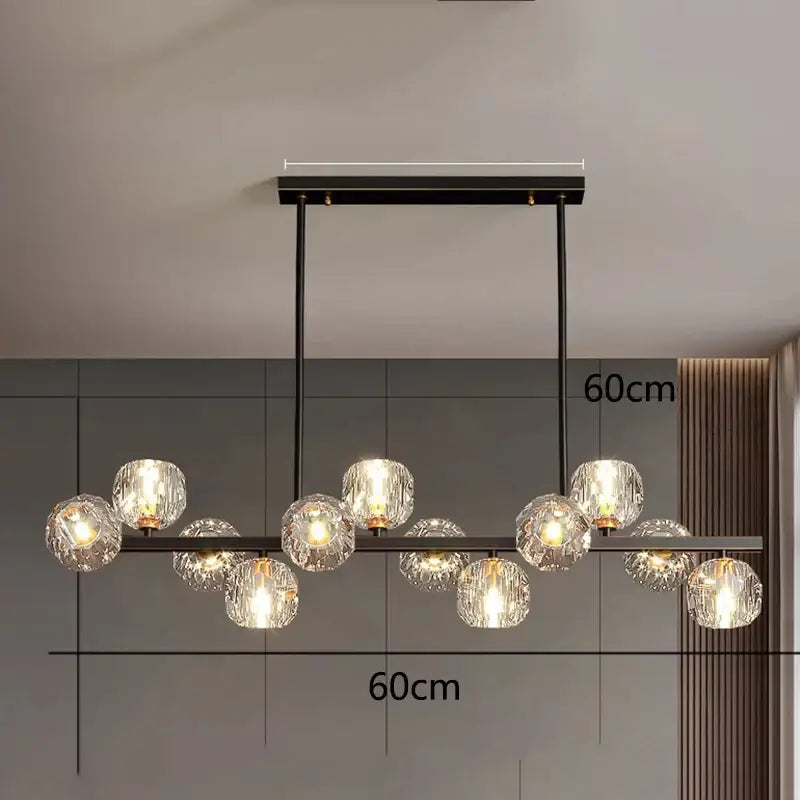 Modern gold crystal globe led pendant light dining room