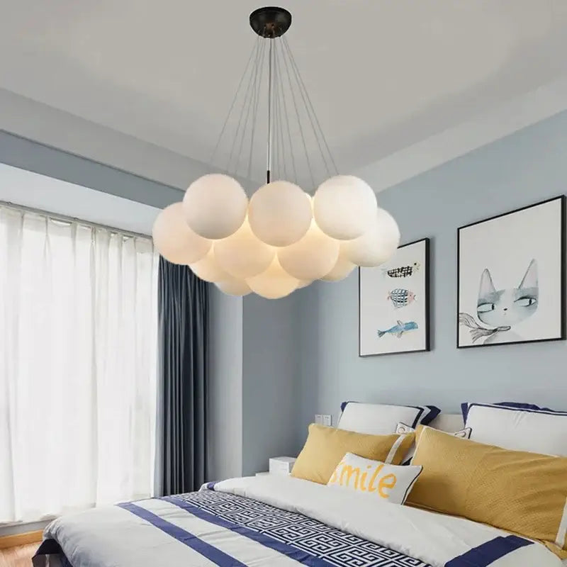 Modern cloud white led pendant light chandelier living room