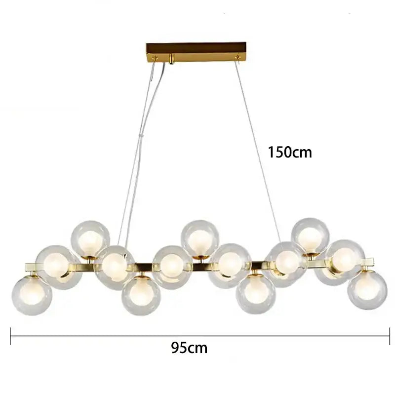 Modern gold globe led pendant light for dining room