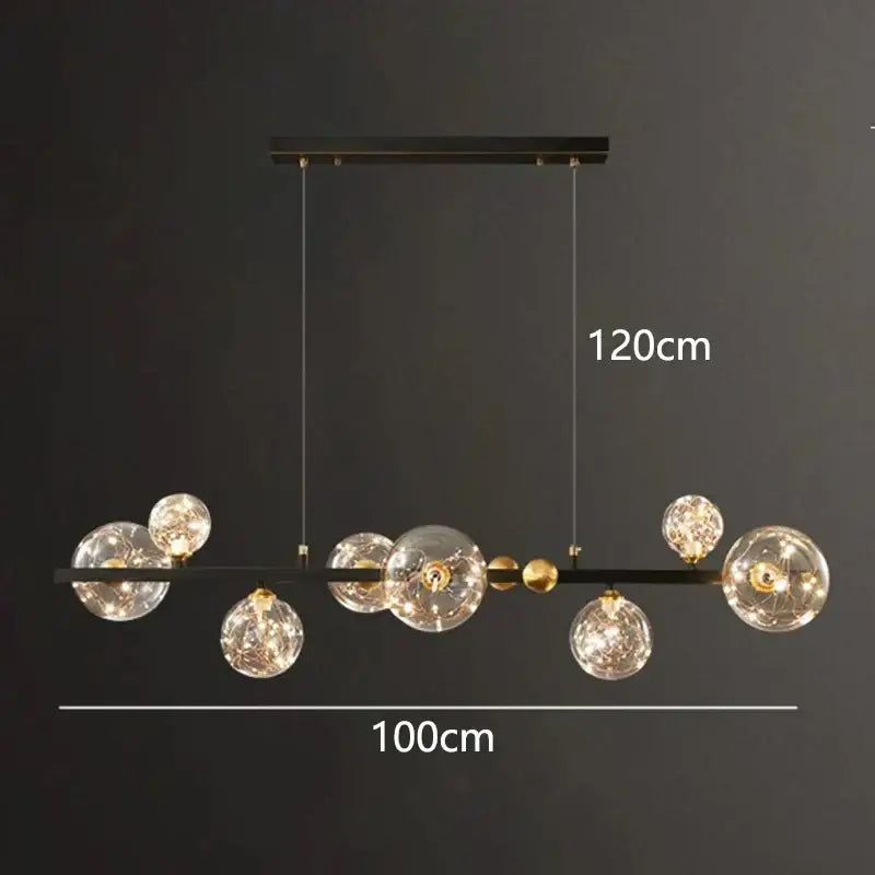 Modern black glass globe led pendant light dining room decorbites led