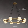 Modern gold frosted globe led pendant light chandelier dining room