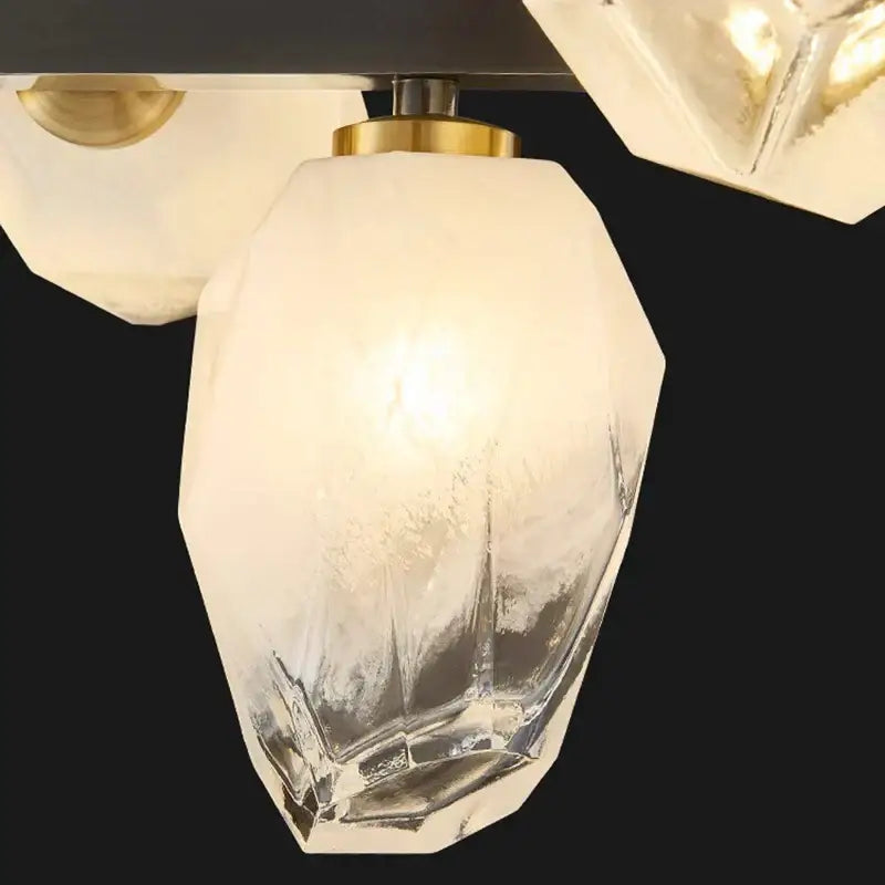 Modern geometric gold led pendant light dining room chandelier