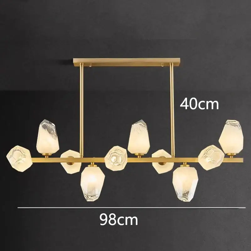 Modern geometric gold led pendant light dining room chandelier