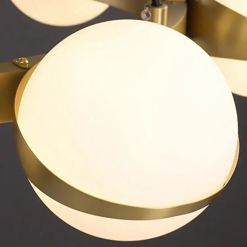 Modern gold frosted globe led pendant light chandelier dining room