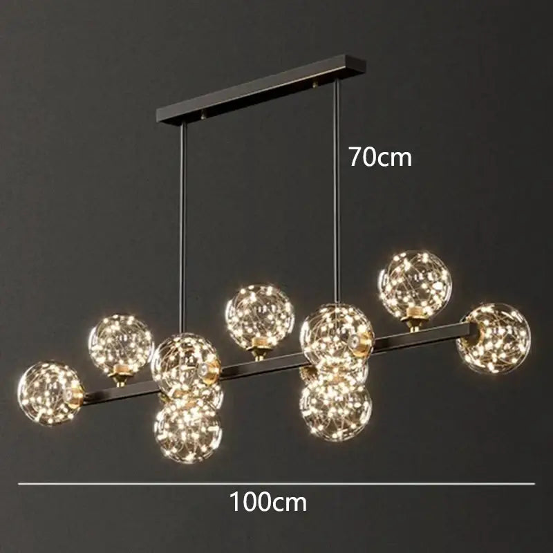 Modern black glass globe led pendant light dining room decorbites led