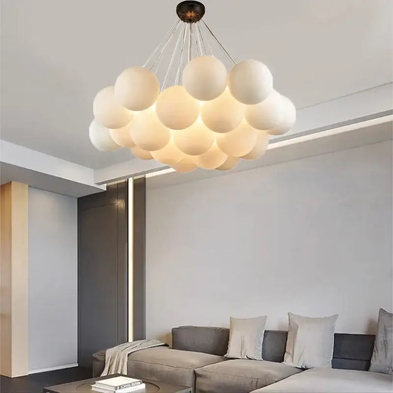 Modern cloud white led pendant light chandelier living room