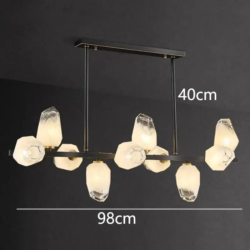 Modern geometric gold led pendant light dining room chandelier