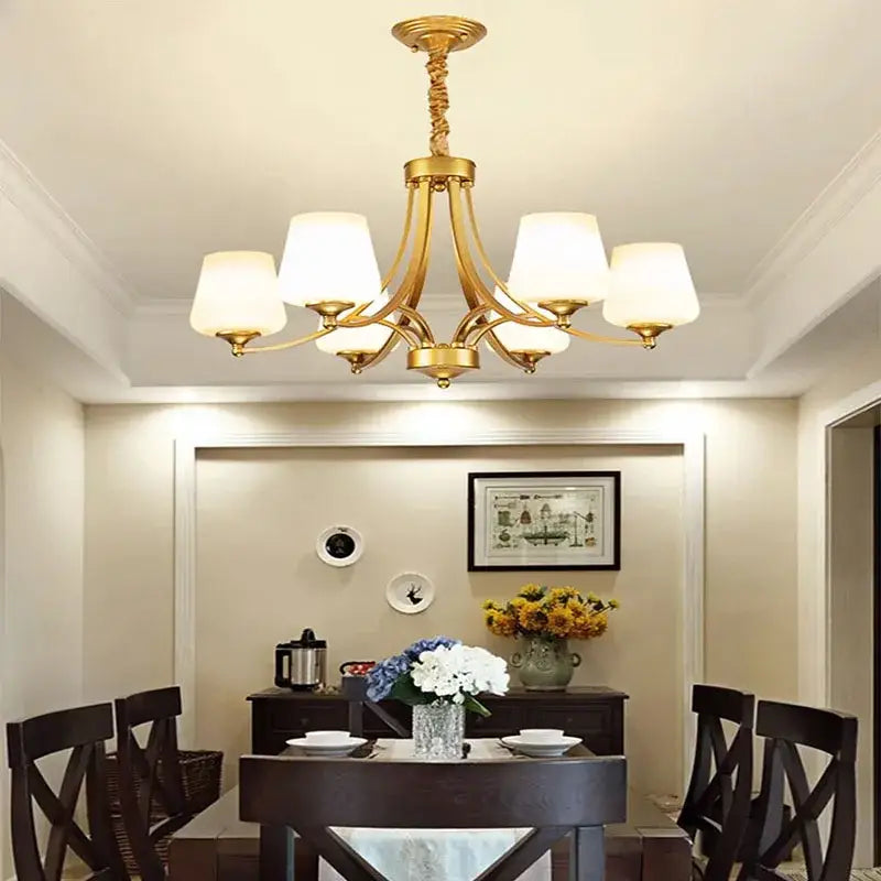 Modern gold rope led pendant light for dining room