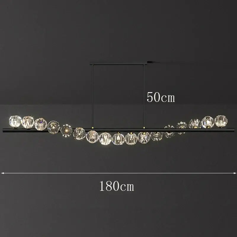 Modern gold crystal led pendant light for dining room